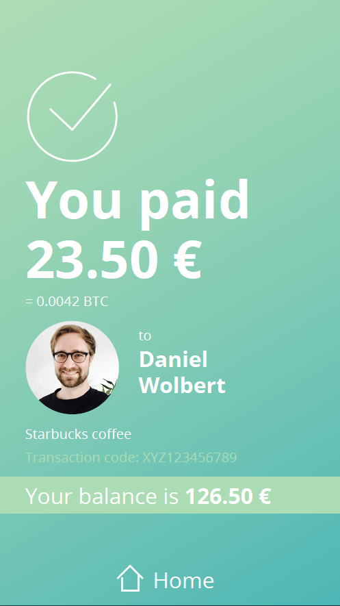 Pay complete Screen