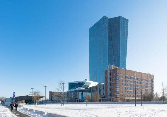 Central bank EZB in Frankfurt, Issuer of the Euro